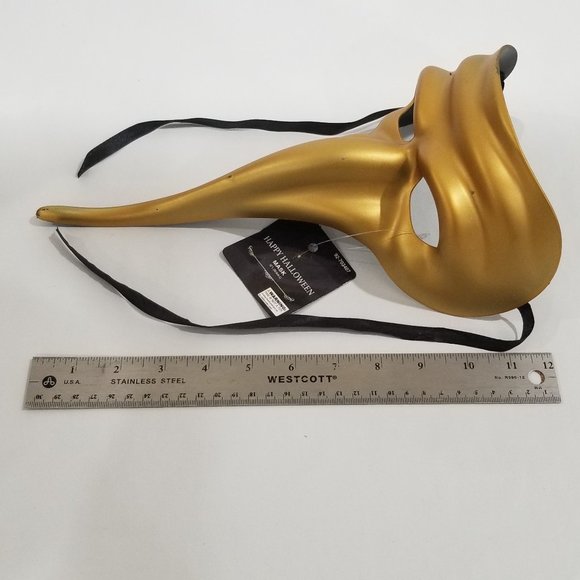 Momentum Brands - Scaramouche Venetian Half Mask - Long Nose - Gold - Picture 10 of 13